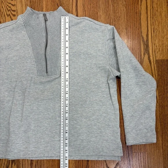 Splendid Heather Grey Ribbed Half-Zip Sweater - Picture 9 of 11